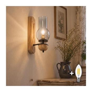 BRILAGI - LED fali lámpa COTTAGE 1xE14/40W/230V tölgy/füstszürke BG1504+BG2272 kép