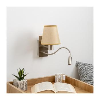 BRILAGI - LED Fali lámpa NUBILA 1xE27/25W/230V+LED/3W króm/világosbarna BG1556+BG1571 kép