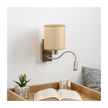 BRILAGI - LED Fali lámpa NUBILA 1xE27/25W/230V+LED/3W króm/világosbarna BG1556+BG1584 kép