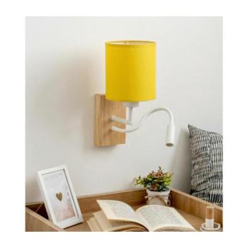 BRILAGI - LED fali lámpa NUBILA WOOD 1xE27/25W/230V + LED/3W tölgy/fehér/sárga BG1565+BG2452 kép
