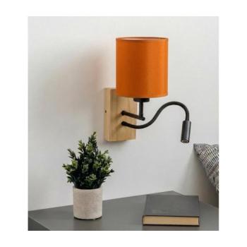 BRILAGI - LED fali lámpa NUBILA WOOD 1xE27/25W/230V + LED/3W tölgy/fekete/narancs BG1564+BG2453 kép