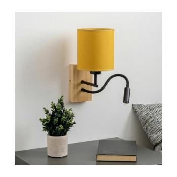 BRILAGI - LED fali lámpa NUBILA WOOD 1xE27/25W/230V + LED/3W tölgy/fekete/sárga BG1564+BG2452 kép