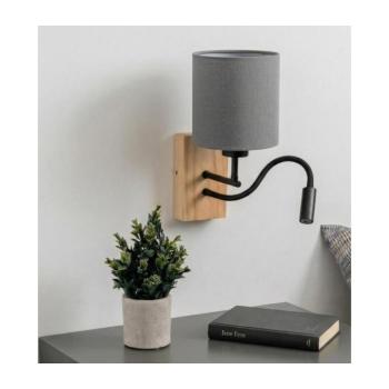 BRILAGI - LED fali lámpa NUBILA WOOD 1xE27/25W/230V + LED/3W tölgy/fekete/világosszürke BG1564+BG2454 kép