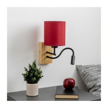 BRILAGI-LED Fali lámpa NUBILA WOOD 1xE27/25W/230V+LED/3W tölgy/Pompeiai piros BG1564+BG1579 kép
