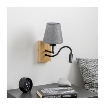 BRILAGI - LED Fali lámpa NUBILA WOOD 1xE27/25W/230V + LED/3W tölgy/szürke BG1564+BG1569 kép