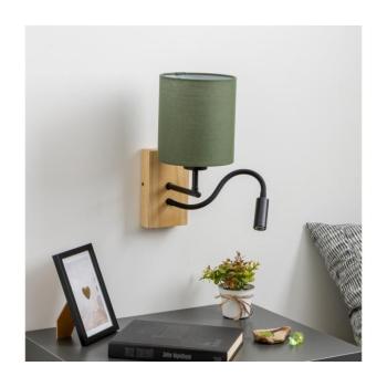 BRILAGI - LED Fali lámpa NUBILA WOOD 1xE27/25W/230V + LED/3W tölgy/zöld BG1564+BG1576 kép