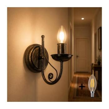 BRILAGI - LED fali lámpa STEFANO 1xE14/40W/230V fekete patina 8590828606673 kép