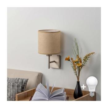 BRILAGI - LED fali lámpatest NUBILA 1xE27/60W/230V matt króm/világosbarna EG32507+BG1584 kép