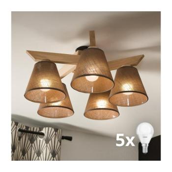 BRILAGI - LED Felületre szerelhető csillár ANTHONY 5xE14/40W/230V tölgy/barna 8590828610762 kép