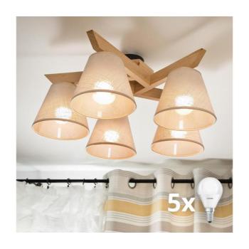 BRILAGI - LED Felületre szerelhető csillár ANTHONY 5xE14/40W/230V tölgy/bézs 8590828610755 kép