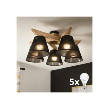 BRILAGI - LED Felületre szerelhető csillár ANTHONY 5xE14/40W/230V tölgy/fekete 8590828610779 kép