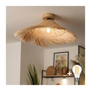 BRILAGI - LED felületre szerelhető csillár CERIA BOHO 1xE27/40W/230V átm. 70 cm rattan/tölgy BG3985+EG781136 kép