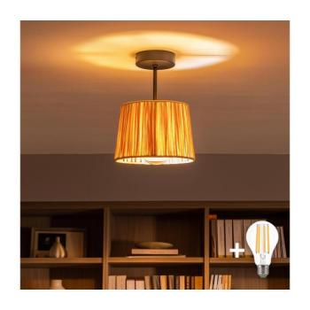 BRILAGI - LED felületre szerelhető csillár CERIA BOHO 1xE27/60W/230V átmérő 20 cm fekete/rafia BG3989+EG781156 kép