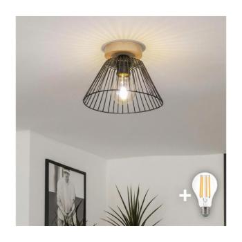 BRILAGI - LED felületre szerelhető csillár CERIA WIRE 1xE27/40W/230V átm. 21 cm fekete/tölgy BG3985+EG300162 kép