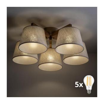 BRILAGI - LED felületre szerelhető csillár LATTE SABIA 5xE27/15W/230V fenyő/krémszínű 11583 kép