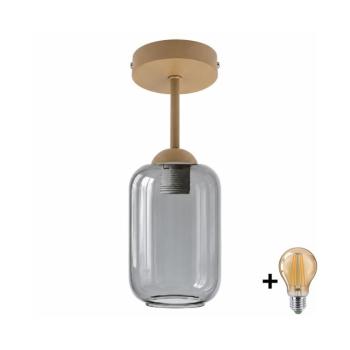 BRILAGI - LED felületre szerelhető csillár R GLASS 1xE27/60W/230V átm. 14 cm bézs/füstszürke BG3995+NSTK7757 kép