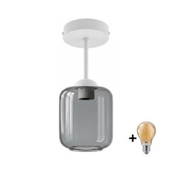 BRILAGI - LED felületre szerelhető csillár R GLASS 1xE27/60W/230V átm. 14 cm fehér/füstszürke BG3992+NSTK7758 kép