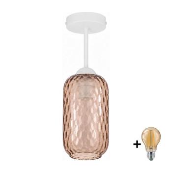 BRILAGI - LED felületre szerelhető csillár R GLASS 1xE27/60W/230V átmérő 14 cm fehér/füstbarna BG3992+NSTK7702 kép