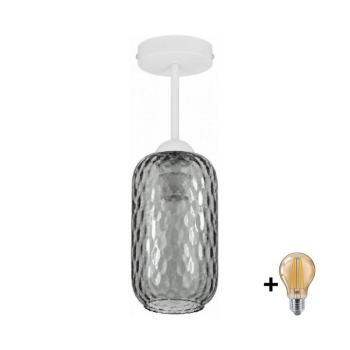BRILAGI - LED felületre szerelhető csillár R GLASS 1xE27/60W/230V Ø 14 cm fehér/füstszürke BG3992+NSTK7501 kép