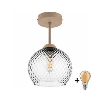 BRILAGI - LED felületre szerelhető csillár R GLASS 1xE27/60W/230V Ø 18 cm bézs/füstszürke BG3995+NSTK7466 kép