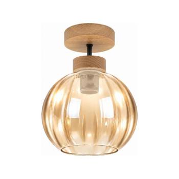 BRILAGI - LED felületre szerelhető csillár R GLASS 1xE27/60W/230V Ø 18 cm tölgy/füstös bézs BG3986+NSTK7482 kép