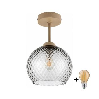 BRILAGI - LED felületre szerelhető csillár R GLASS 1xE27/60W/230V Ø 25 cm bézs/füstszürke BG3995+NSTK7486 kép