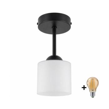 BRILAGI - LED felületre szerelhető csillár RETRO GLASS 1xE27/60W/230V átm. 10 cm fekete/fehér BG3989+NSTK7006 kép