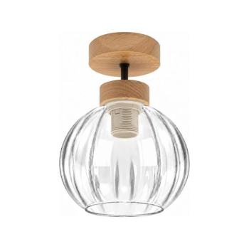BRILAGI - LED Felületre szerelhető csillár RETRO GLASS 1xE27/60W/230V Ø 18 cm tölgy/átlátszó BG3986+NSTK7485 kép