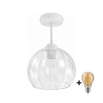 BRILAGI - LED felületre szerelhető csillár RETRO GLASS 1xE27/60W/230V Ø 25 cm fehér/átlátszó BG3992+NSTK7491 kép