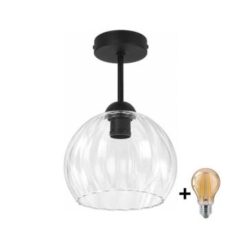 BRILAGI - LED felületre szerelhető csillár RETRO GLASS 1xE27/60W/230V Ø 25 cm fekete/átlátszó BG3989+NSTK7491 kép