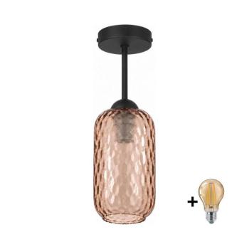 BRILAGI - LED felületre szerelhető mennyezeti lámpa R GLASS 1xE27/60W/230V átmérő 14 cm fekete/füstbarna BG3989+NSTK7702 kép