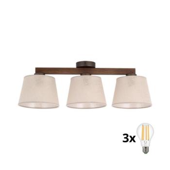 BRILAGI - LED felületre szerelt csillár LATTE 3xE27/15W/230V fenyő/bézs 11561 kép
