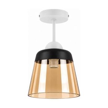 BRILAGI-LED Felületre szerelt csillár R GLASS 1xE27/60W/230V átm. 15,5cm fehér/füstös bézs BG3992+NSTK7325 kép