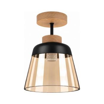 BRILAGI-LED felületre szerelt mennyezeti lámpa R GLASS 1xE27/60W/230V átm. 15,5 cm tölgy/füstös bézs BG3986+NSTK7325 kép