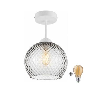 BRILAGI - LED felületre szerelt mennyezeti lámpa R GLASS 1xE27/60W/230V átm. 25 cm fehér/füstszürke BG3992+NSTK7486 kép