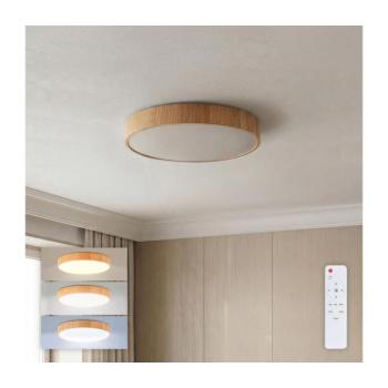 BRILAGI - LED, fényerő-szabályozható mennyezeti lámpa POOL LED/36W/230V Ø 30 cm fa dekor + távirányító WO800-OEM47-30-REM