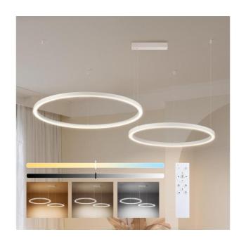 BRILAGI - LED fényerőszabályozható acélkábeles csillár PORTOFINO LED/98W/230V fehér + távirányító BRI516 kép