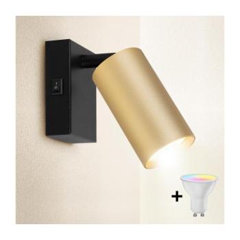 BRILAGI -LED Fényerőszabályozható falra szerelhető spotlámpa SELE 1xGU10/4,8W/230V fekete/arany BG1375+AI2382 kép