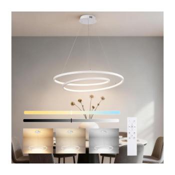 BRILAGI-LED Fényerőszabályozható függeszték sodronykábelen TWISTER LED/75W/230V Ø 70 cm fehér + távirányító BRI479 kép