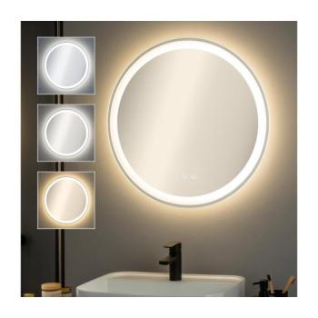 BRILAGI-LED fényerőszabályozható füstszínű tükör, beépített fűtéssel és háttérvilágítással AVA ECO LED/11,5W/230V átm. 60 cm IP44 FG-GM1109-11W kép