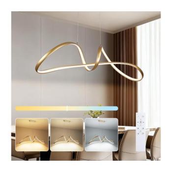 BRILAGI-LED Fényerőszabályozható kábelre függesztett csillár TWISTER LED/60W/230V 3000-6000K arany + távirányító BRI487 kép