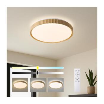 BRILAGI-LED Fényerőszabályozható mennyezeti lámpa CORVO LED/72W/230V 3000-6000K fa dekor átm. 50 cm + távirányító BRI850 kép