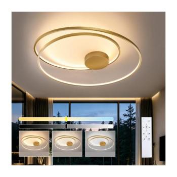 BRILAGI-LED Fényerőszabályozható mennyezeti lámpa TWISTER LED/105W/230V átm. 100 cm aranyszínű + távirányító BRI496 kép