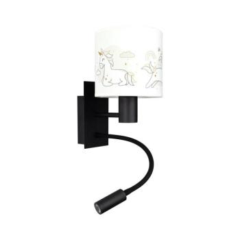 BRILAGI - LED Flex. lámpa BOBO 1xE27/25W/230V + LED/3W fekete/fehér/unikornisok BG1558+BG5579 kép