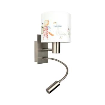 BRILAGI - LED flex lámpa BOBO 1xE27/25W/230V + LED/3W m. króm/fehér/állatmotívumok BG1556+BG5576 kép