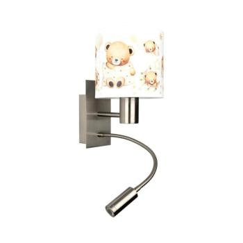 BRILAGI - LED Flex. lámpa BOBO 1xE27/25W/230V + LED/3W m. króm/fehér/mackók BG1556+BG5590 kép