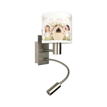 BRILAGI - LED Flex. lámpa BOBO 1xE27/25W/230V + LED/3W, matt króm/fehér/rózsaszín/tündérmintás BG1556+BG5586 kép