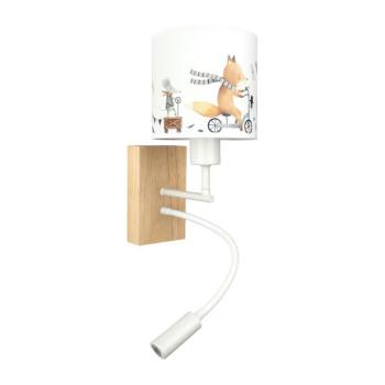 BRILAGI - LED Flex. lámpa BOBO WOOD 1xE27/25W/230V + LED/3W tölgy/fehér/állatminta BG1565+BG5578 kép