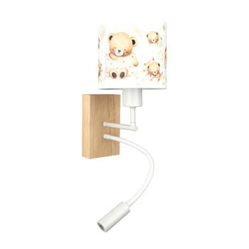 BRILAGI - LED Flex. lámpa BOBO WOOD 1xE27/25W/230V + LED/3W tölgy/fehér/mackók BG1565+BG5590 kép