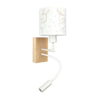 BRILAGI - LED Flex. lámpa BOBO WOOD 1xE27/25W/230V + LED/3W tölgy/fehér/nyuszik BG1565+BG5580 kép